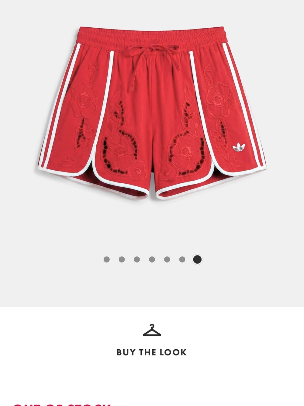adidas x ASOS cutwork sprinter shorts in red - Picture 5 of 5